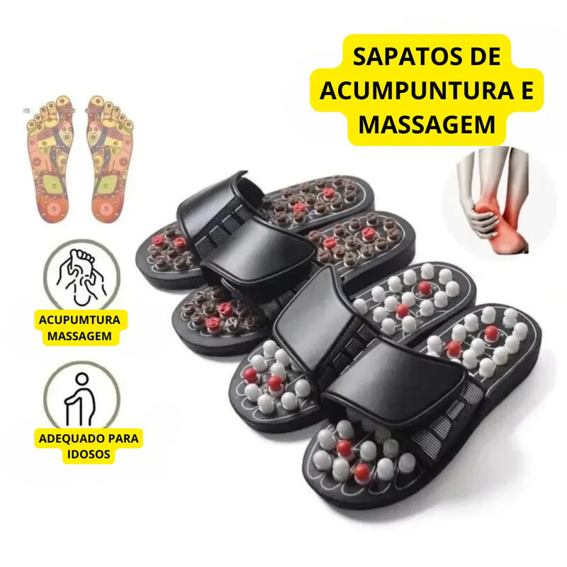 Sapato de bem-estar acupuntura e massagem